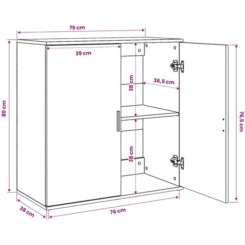  Komoda 2 kom boja hrasta sonome 79x38x80 cm konstruiranog drva Siva Slike