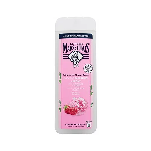 Le Petit Marseillais Extra Gentle Shower Cream Organic Raspberry & Peony hidratantna i hranjiva krema za tuširanje 400 ml za žene