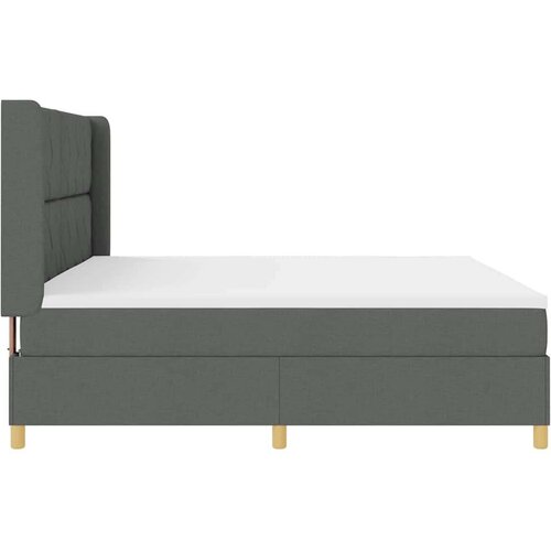 Box Spring Krevet s Madracem &amp;amp;amp LED Tamno Siva 200x200 cm Tkanina Slike