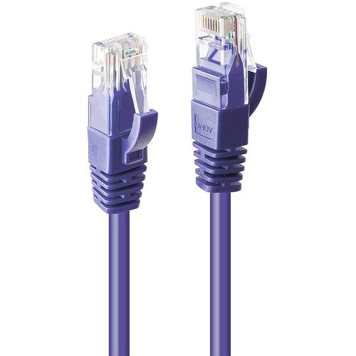 Lindy 48128 RJ45 omrežni kabel\, Patch kabel CAT 6 U/UTP 15.00 m vijolična 1 kos, (20598544) Slike