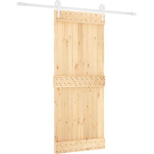 vidaXL Drsna vrata s kompletom vodil 85x210 cm trdna borovina, (20999139) Cene