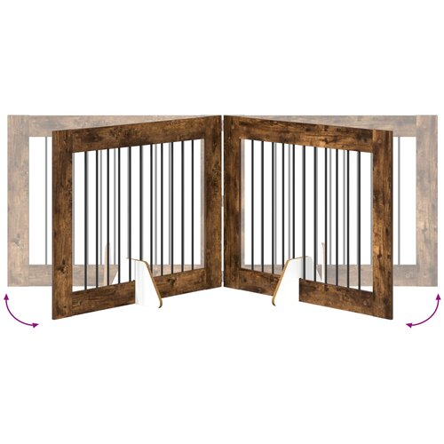  Vrata za pse s postoljem 2 pcs Dimljeni hrast 100 x 80 cm Slike