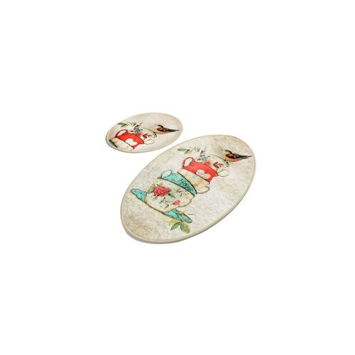  Fincan Djt Multicolor Bathmat Set (2 Pieces) Slike