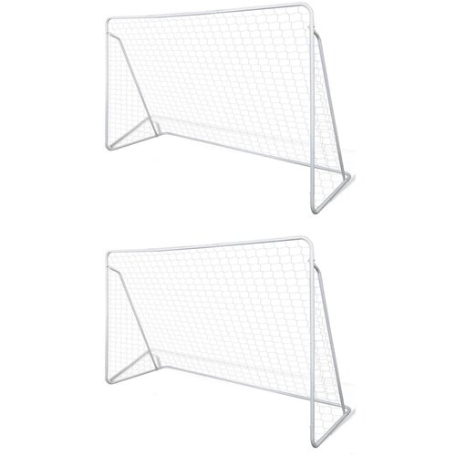 vidaXL Nogometni goli z mrežo jekleni 2 kosa 240x90x150 cm Cene