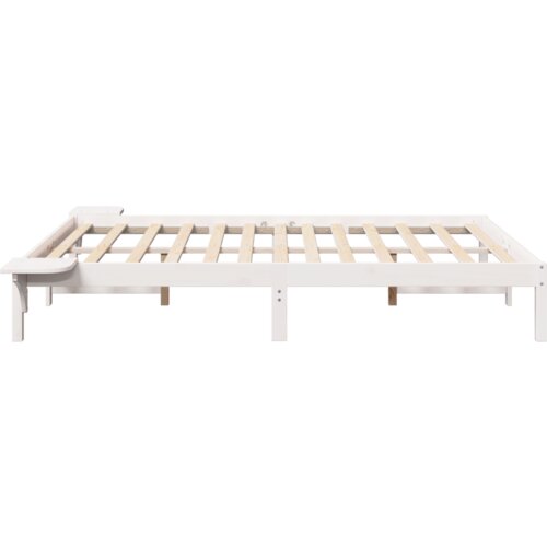 VidaXL Krevet s okvirima i noćnim ormarićima Bijela 120 x 190 cm Slike