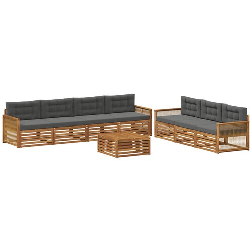 vidaXL Zunanja garnitura za sedenje 8 pcs Naravna in antracitna, (5000281965) Cene