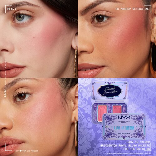 NYX Professional Makeup Bridgerton Royal Blush paleta rdečil odtenek 02 Lady In Silver 2x5 g Slike