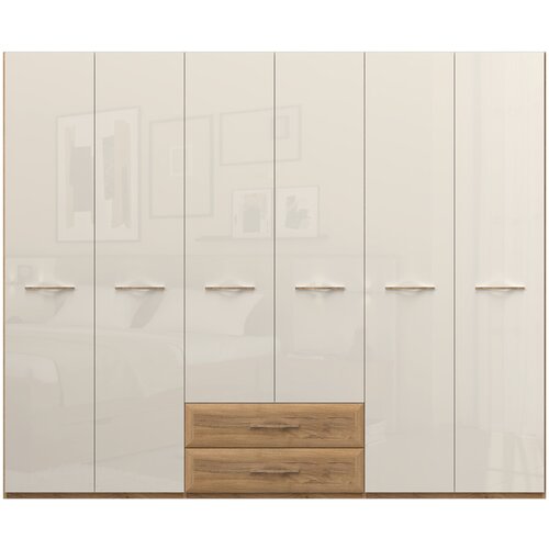 Jela Jagodina plakar P62/GL - kolekcija Gala - Pacifik orah/Bež Lak - 272x224x56 cm Cene