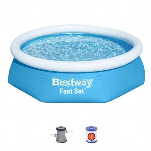 Bazen za decu sa prstenom na naduvavanje Fast set 244x61cm Bestway 57450 Cene