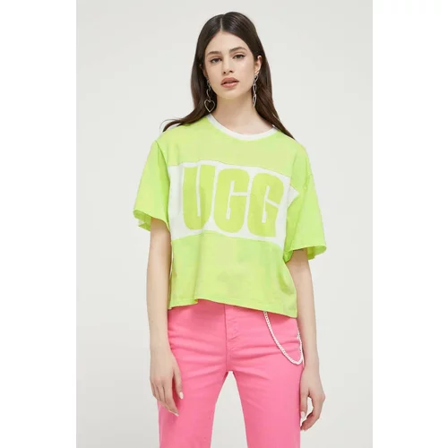 Ugg Pamučna majica boja: zelena