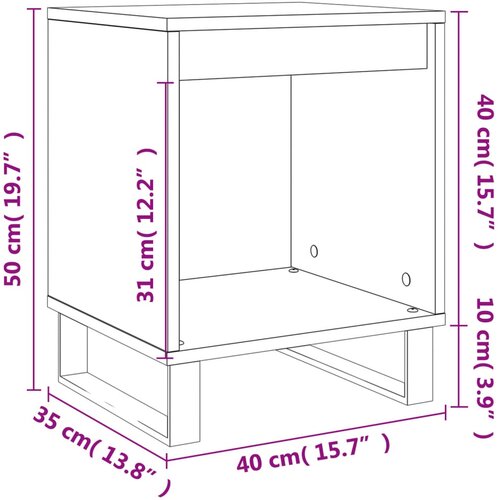  Noćni ormarići 2 kom crni 40x35x50 cm od konstruiranog drva Slike