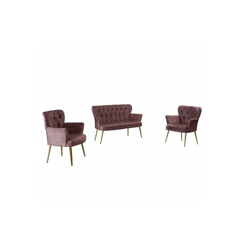 Atelier Del Sofa sofa i dve fotelje paris gold metal dusty rose Slike