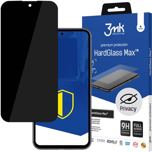 3mk SAMSUNG GALAXY A55 5G HARDGLASS MAX PRIVACY ČRNO STEKLO ZA TELEFON, (21977760) Slike