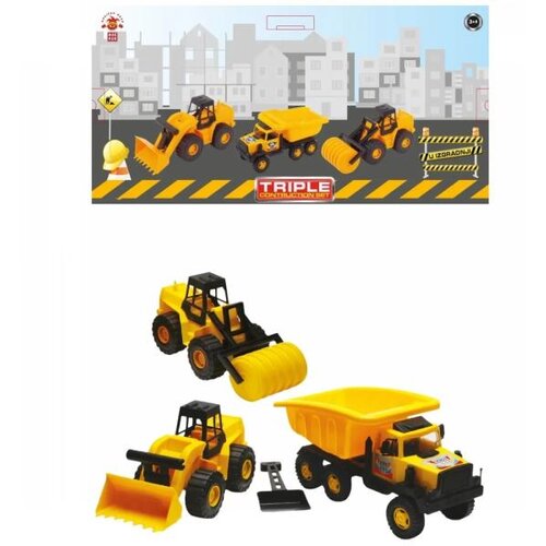 Guclu Buldozer, valjak i kamion Triple Construction u kutiji 35x70x19cm Cene