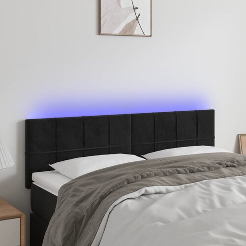 The Living Store led posteljno vzglavje črno 144x5x78/88 cm blago - led vzglavje, (21418601) Slike