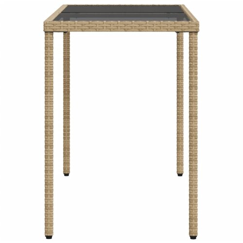  Vrtni stol sa staklenom pločom bež 115x54x74 cm od poliratana Slike