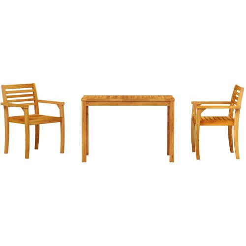  Vrtni set za objed 3 kom. Smeđa Čvrsto drvo akacije 110 x 55 x 75 cm Slike