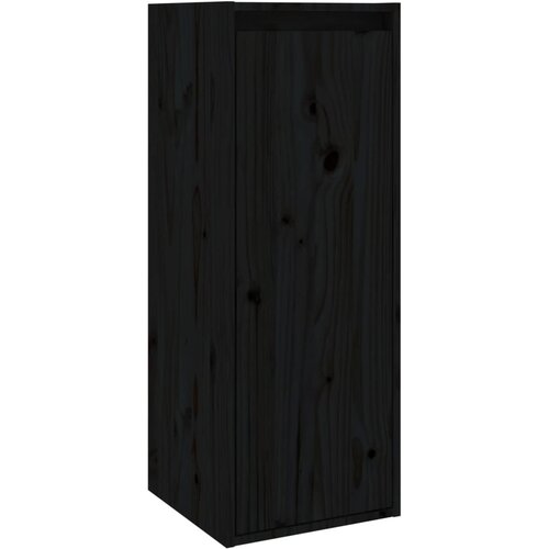  Zidni ormarići 2 kom crni 30 x 30 x 80 cm od masivne borovine Slike