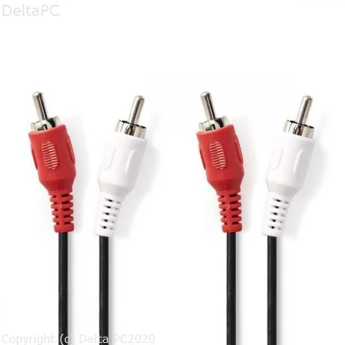 Nedis Stereo Audio Kabel 2x RCA m - 2x RCA m 1.5 m Crni