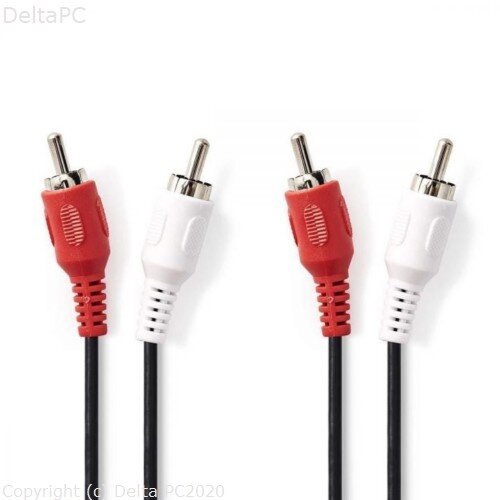 Nedis Stereo Audio Kabel 2x RCA m - 2x RCA m 1.5 m Crni Slike