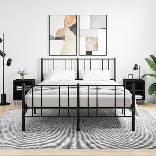 VidaXL Nočna omarica 2 kosa črna 40x30x50 cm inženirski les Slike