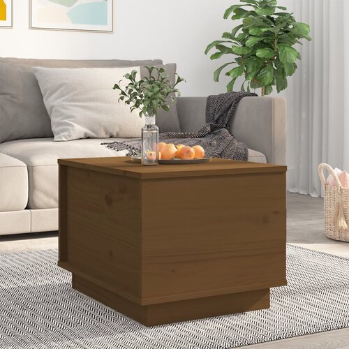 VidaXL Klubska mizica medeno rjava 40x50x35 cm trdna borovina Slike