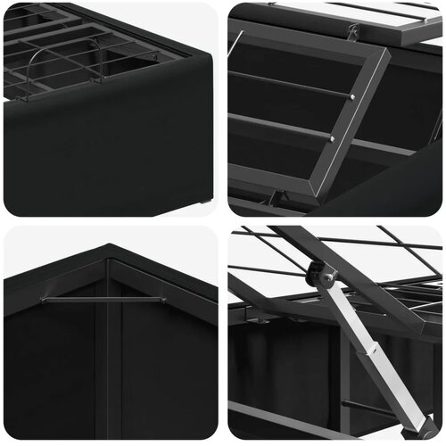 Električni podesivi okvir kreveta Crna 200 x 70 x 33 5 cm Čelik - Crna 70 x 200 cm Slike
