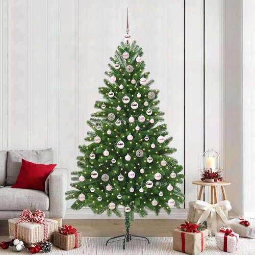 vidaXL Umestno božično drevo med 300 LED Zelena 210 cm PE in PVC Cene