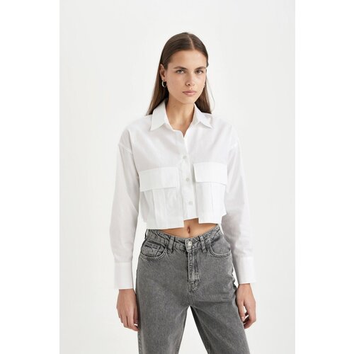 Defacto Crop Gabardine Long Sleeve Shirt Slike