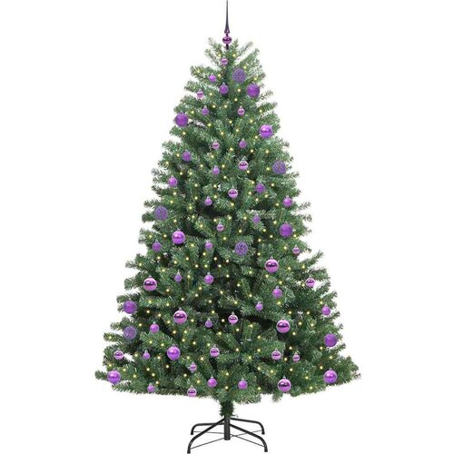 VidaXL Umjetno božićno drvce s nogom Zelena 240 cm PVC i metal Slike