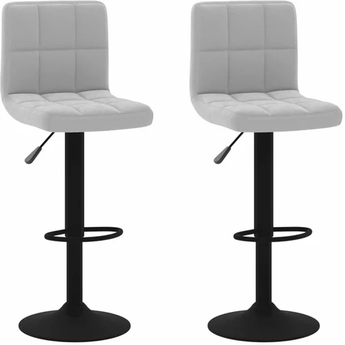  Barski stolčki 2 kosa svetlo siv žamet, (20700253)