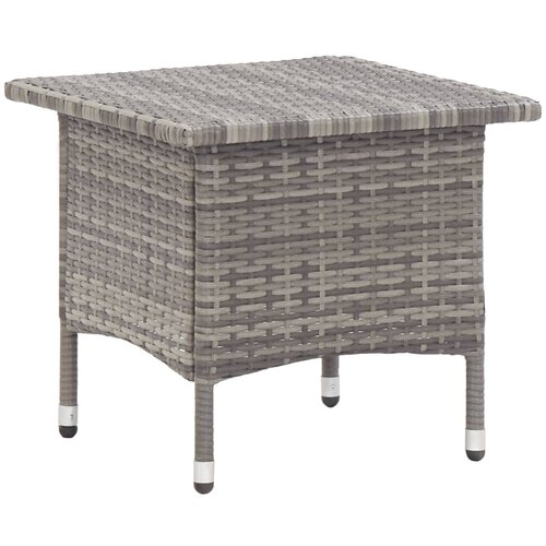 The Living Store čajna mizica siva 50x50x47 cm poli ratan - zunanja mizica, (21428859) Slike