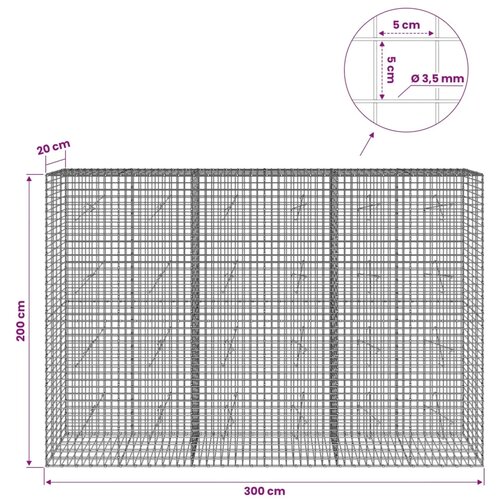  Gabion s žicom debljine 3 5 mm i mrežom 5x5 cm 300x20x200 cm - 20 cm 200 cm 300 cm Slike