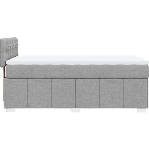 VidaXL Okvir kreveta s oprugama i madrac svjetlosivi 90x200cm tkanina Slike