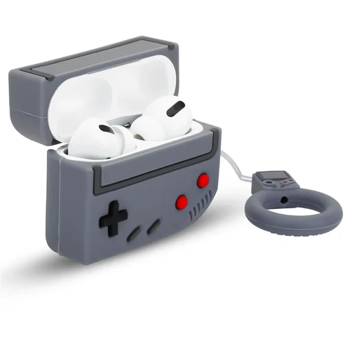 Cadorabo Case, združljiv z Apple - Design Retro Game Grey - Prenosne silikonske slušalke Zaščitni pokrov 3D Keychain, (20570771)