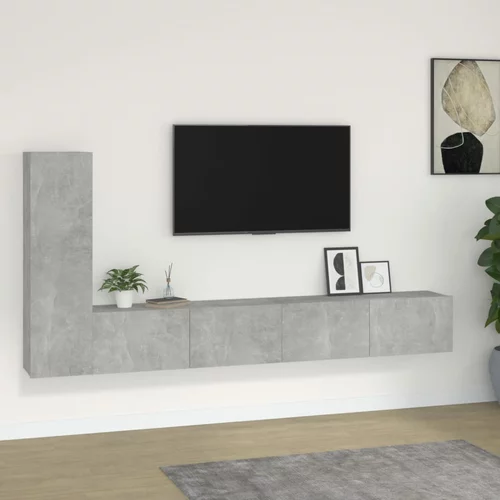  3-dijelni set TV ormarića siva betona konstruirano drvo