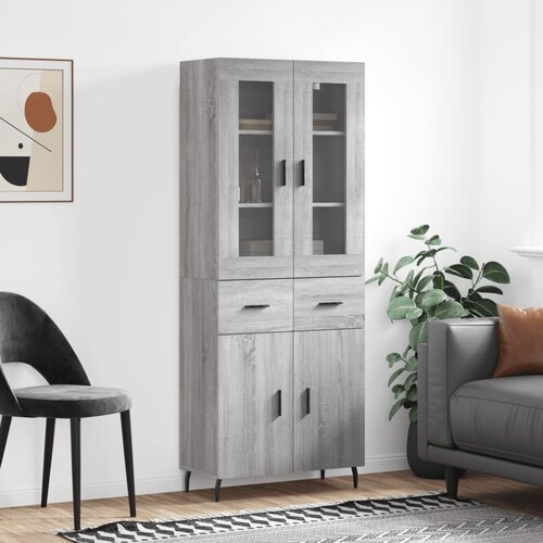 vidaXL Visoka komoda siva sonome 69 5x34x180 cm od konstruiranog drva Cijene