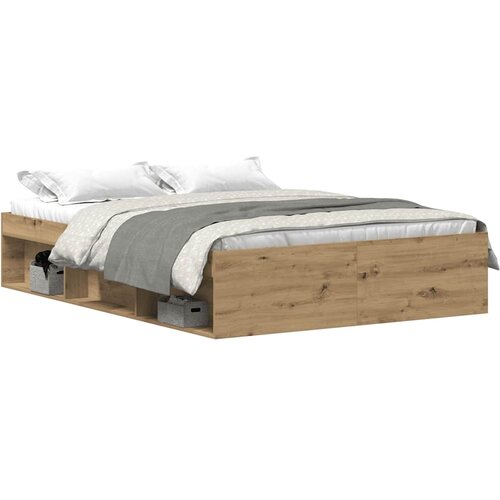 Maison Chic Posteljni Okvir - Dvoposteljna postelja brez vzmetnice artisian hrast 135x190 cm, (22081681) Cene