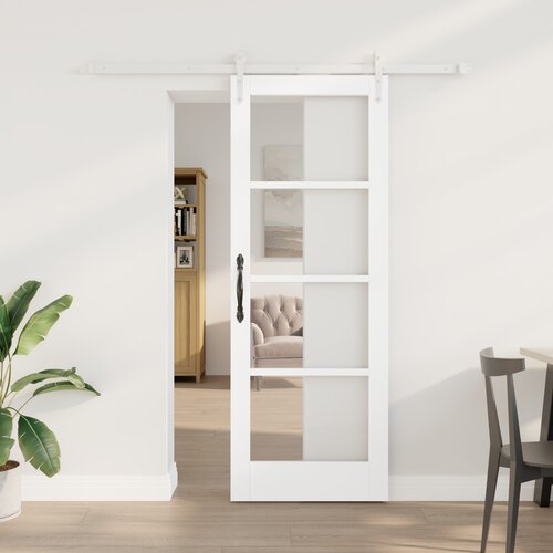 VidaXL klizna vrata sa setom hardvera bijela 73.5x198.5 cm čvrsta drvena borovina Slike