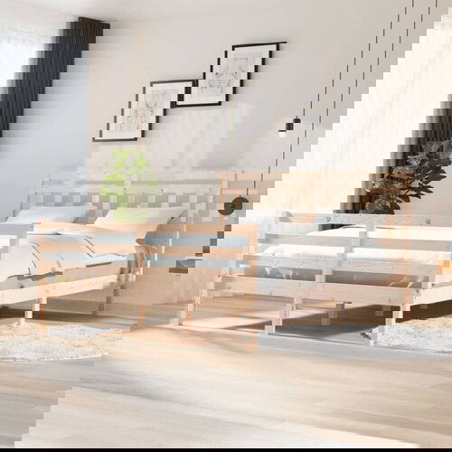 The Living Store Posteljni okvir 150x200 cm trdnega lesa - Posteljni Okvir, (21529312) Cene