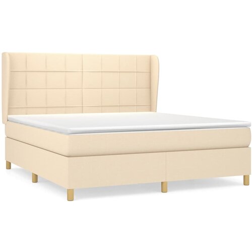 vidaXL Krevet s oprugama i madracem krem 160x200 cm od tkanine Cijene