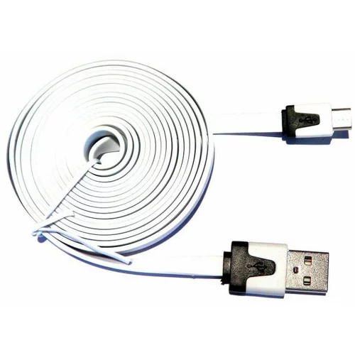  Podatkovni data kabel - računalniški polnilec - micro USB - Slim - beli