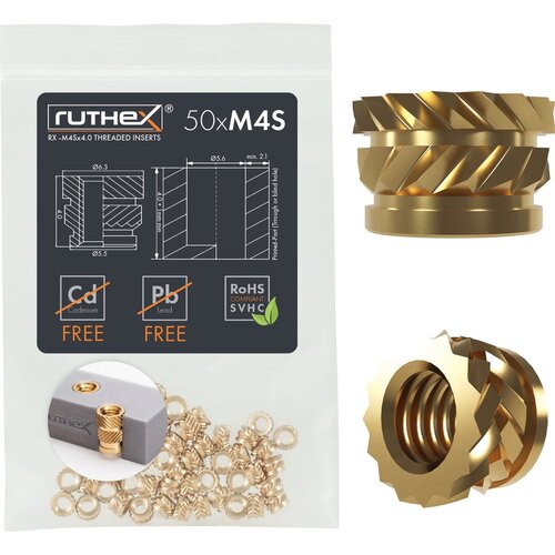 Ruthex Threaded Inserts M4S (50 komada) Slike