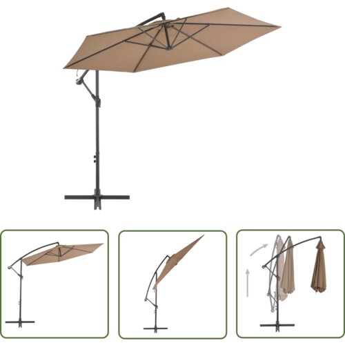  The Living Store Previsni senčnik z aluminijastim drogom 300 cm taupe barve - Previsni Senčnik, (21743433) Cene