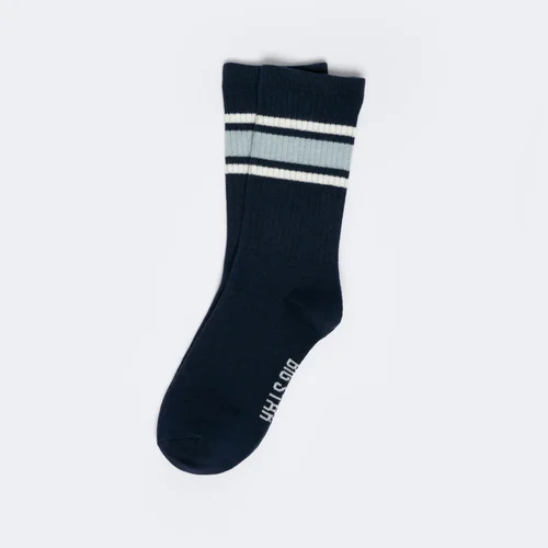 Big Star Woman's Long Socks 210495 Navy Blue 403