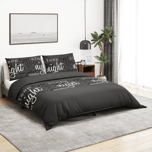  The Living Store Posteljnina črna 140x200 cm bombaž - Komplet Prevlek Za Odejo, (21442535) Slike