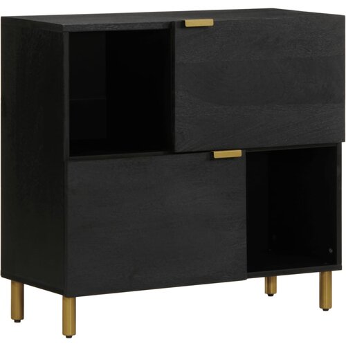 vidaXL Komoda črn 80x33x75 cm inženirski les Cene