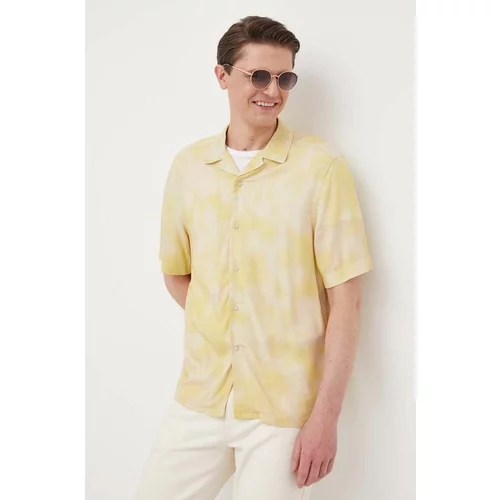 Calvin Klein Košulja za muškarce, boja: žuta, regular