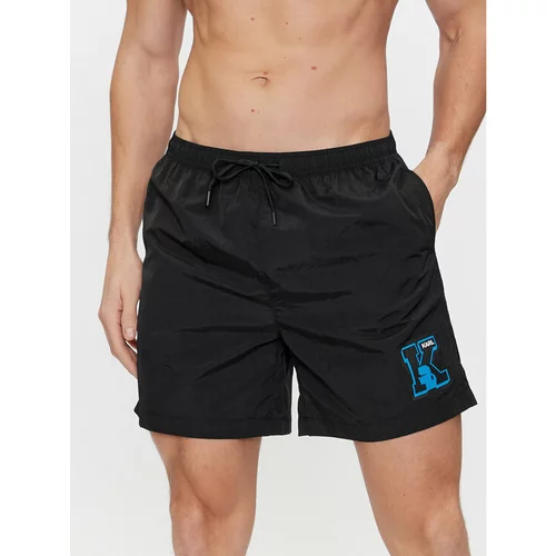 Karl Lagerfeld Kratke hlače za na plažo 240M2202 Črna Regular Fit