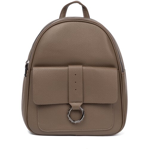 Shelvt Dark beige women&amp;#039;s eco leather backpack Slike